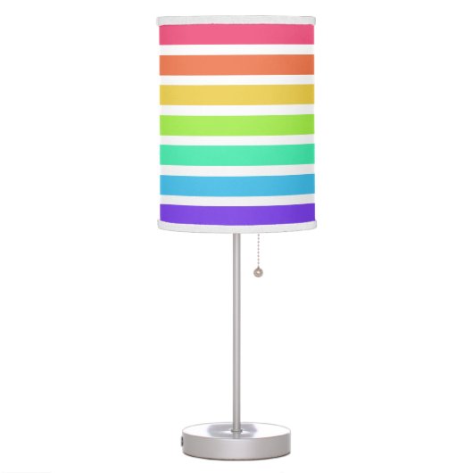 Bright rainbow stripes table lamp (Left)