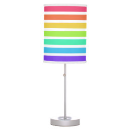 Bright rainbow stripes table lamp