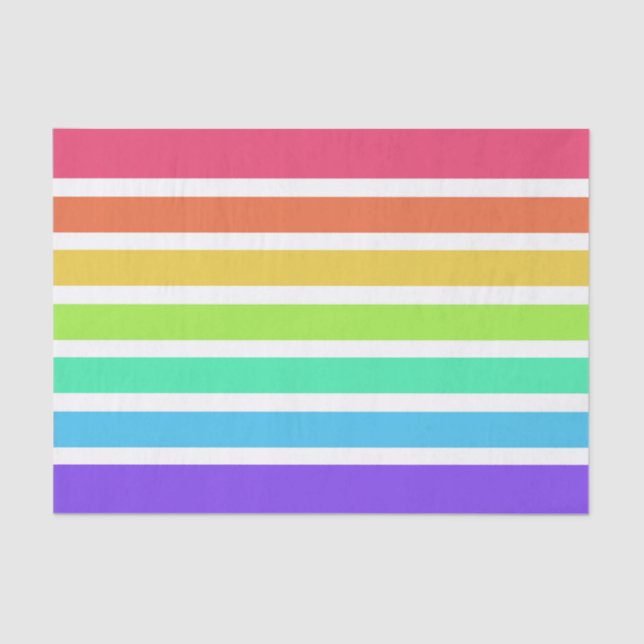 Bright rainbow stripes tissue paper (Front)