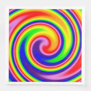 Bright Rainbow Swirl Soft Focus Colorful Paper Dinner Napkins