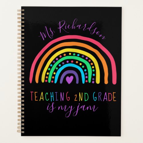 Bright Rainbow Teaching is my Jam Teacher Planner