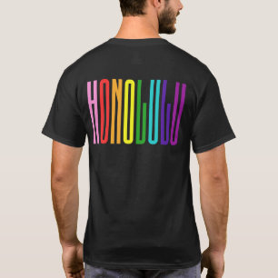 Bright Rainbow Text LGBTQ Honolulu Gay Pride LGBT T-Shirt