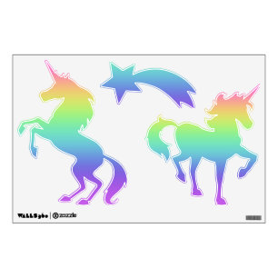 Bright Rainbow Unicorn Wall Decals