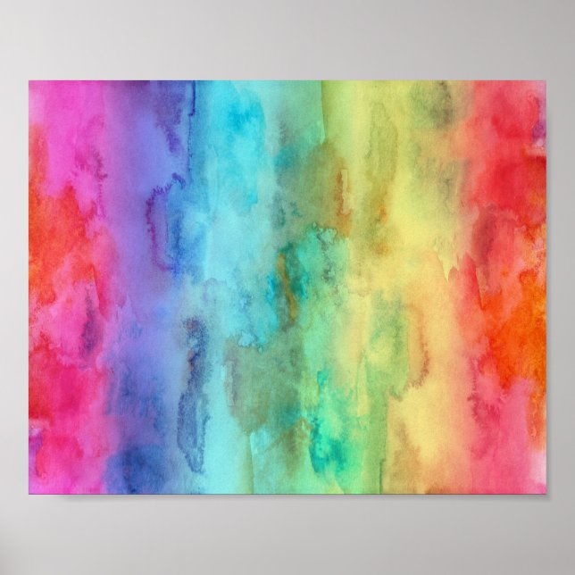 Bright Rainbow Watercolor Art Print (Front)