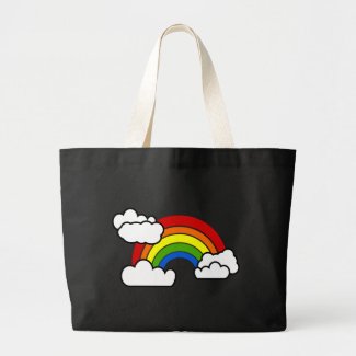 Bright Rainbow with Fluffy White Clouds Bag