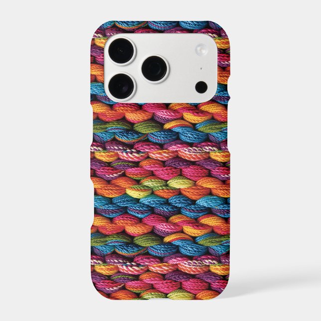 Bright rainbow yarn iphone case (Back)