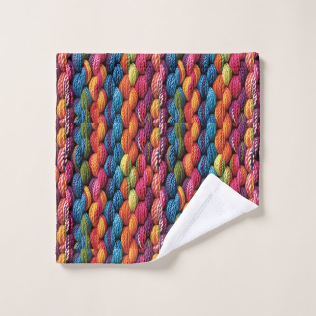 Bright rainbow yarn wash cloth (Wash Cloth)