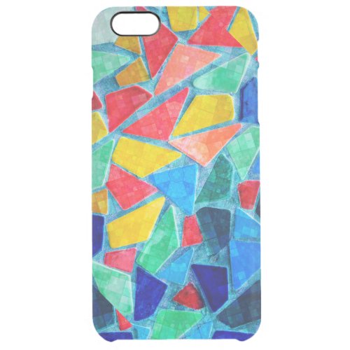 Bright Random Colors  Shapes Mosaic Pattern Clear iPhone 6 Plus Case