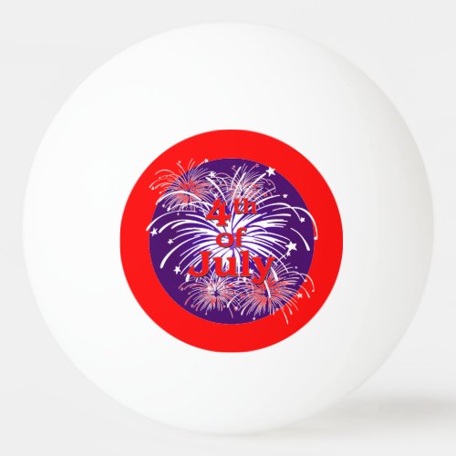 Bright Red 4th of July Fireworks Celebration Ping Pong Ball