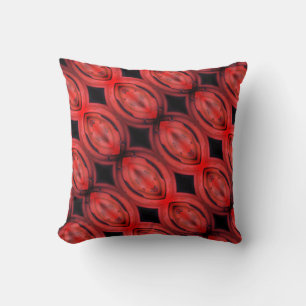 bright red and black abstract pattern throw pillow