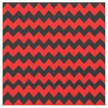 Bright Red and Black Chevron Pattern Fabric