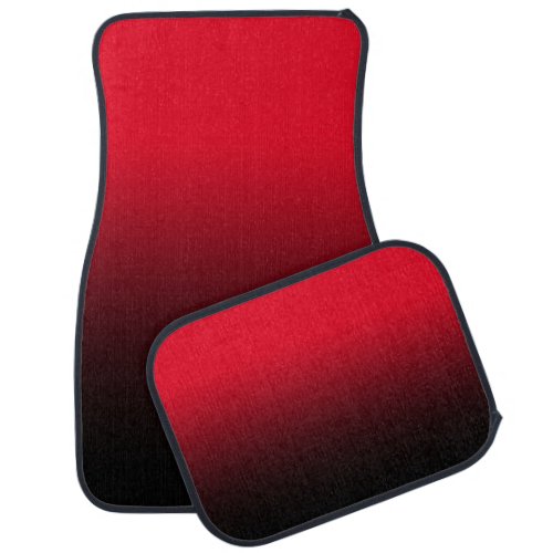 Bright Red and Black Ombre Car Floor Mat