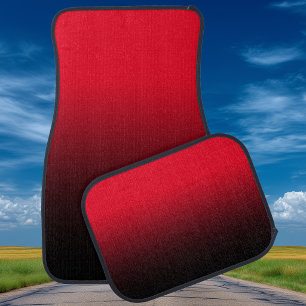Bright Red and Black Ombre Car Floor Mat