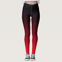 Bright Red and Black Ombre Leggings
