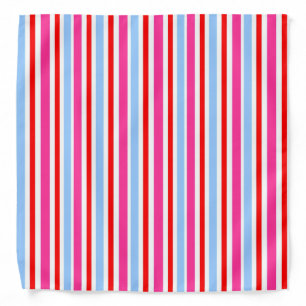 Bright Red and Blue Candy Stripes Bandana
