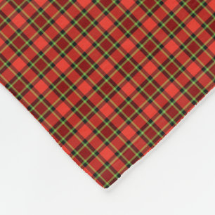 Bright Red and Lime Green Christmas Plaid Fleece Blanket