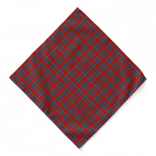 Bright Red and Navy Blue Clan MacFarlane Tartan Bandana