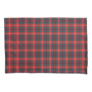 Bright Red and Navy Blue Fraser Modern Tartan Pillow Case