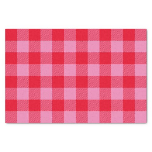 Bright Red and Pink Buffalo Plaid Tissue Paper