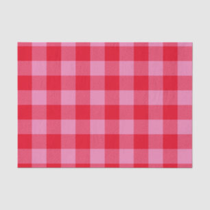 Bright Red and Pink Buffalo Plaid Tissue Paper