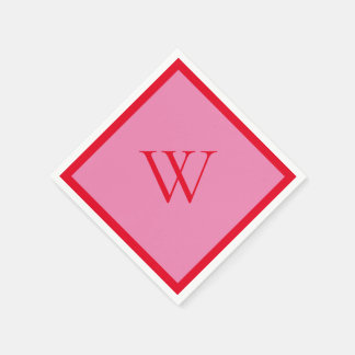 Bright Red and Pink Monogrammed Napkins