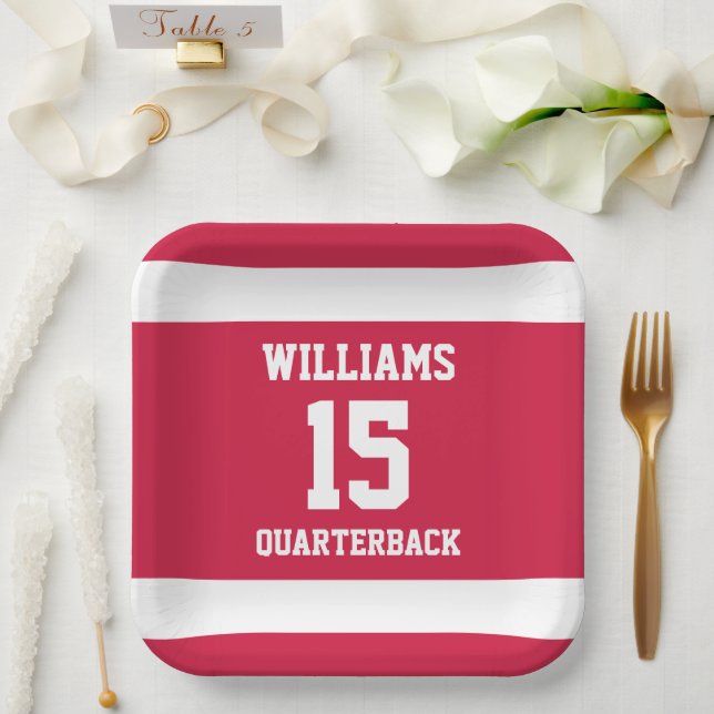 Bright Red and White Paper Plates (Wedding)