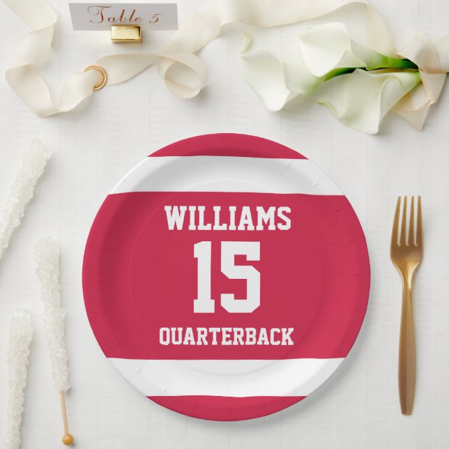 Bright Red and White Paper Plates (Wedding)