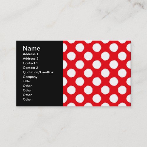 Bright Red and White Polka Dot Pattern Business Card