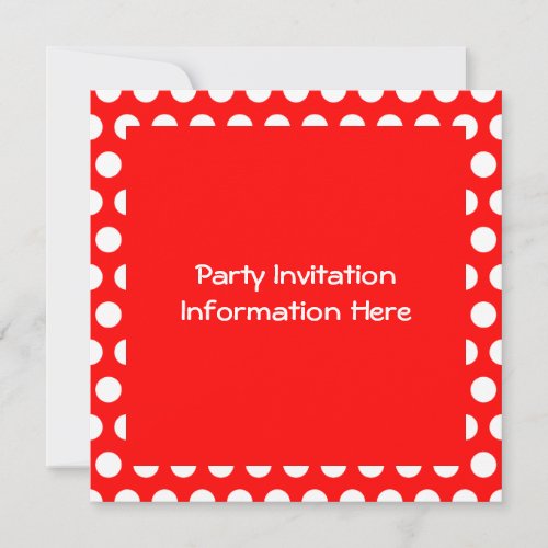 White Polka Dots Invitation