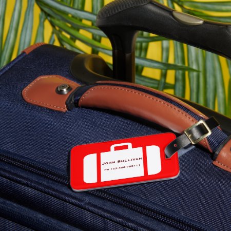 Bright Red And Yellow Distinctive Luggage Tag