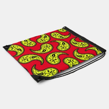 Bright Red And Yellow Paisleys Pattern Bag by macdesigns2 at Zazzle