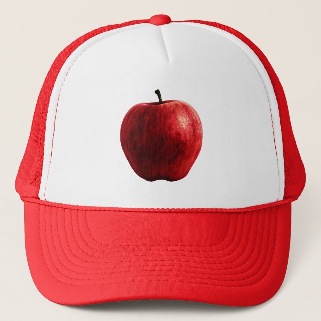 Bright Red Apple Trucker Hat (Front)