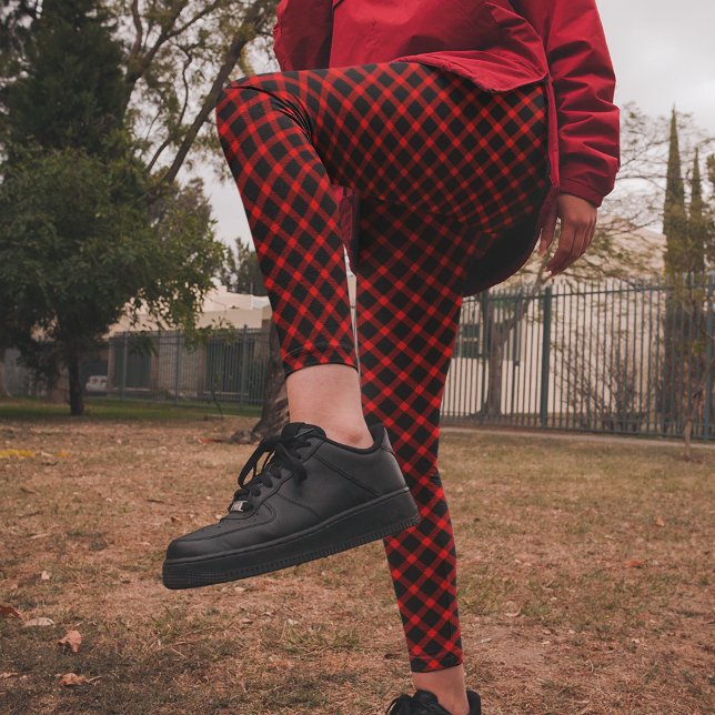 Bright Red Black Check Christmas Pajama Pants (Creator Uploaded)