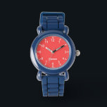 Bright Red Boys Personalized Kids Watch<br><div class="desc">Make every moment magical! Personalize this cute kids’ watch with your child’s name. Perfect for birthdays,  holidays,  and special milestones – a gift full of love and fun!</div>
