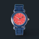 Bright Red Boys Personalized Kids Watch<br><div class="desc">Make every moment magical! Personalize this cute kids’ watch with your child’s name. Perfect for birthdays, holidays, and special milestones – a gift full of love and fun!</div>