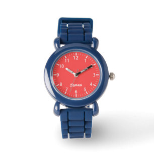 Bright Red Boys Personalized Kids Watch 