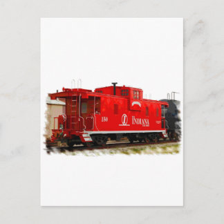 Bright Red Caboose Postcard