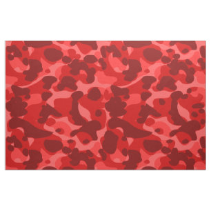 Bright Red Camo Camouflage Pattern Cool Stylish Fabric