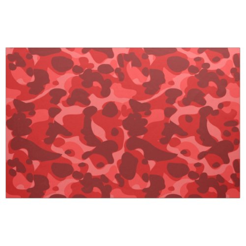 Bright Red Camo Camouflage Pattern Cool Stylish Fabric