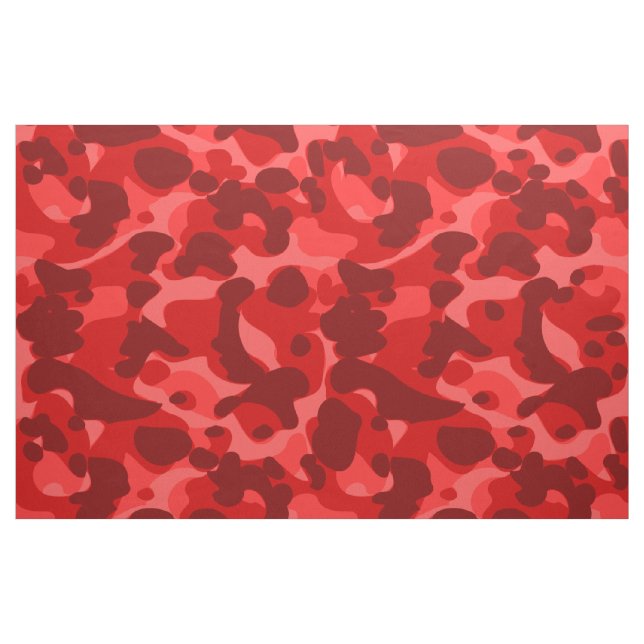 Bright Red Camo Camouflage Pattern Cool Stylish Fabric (Yard)
