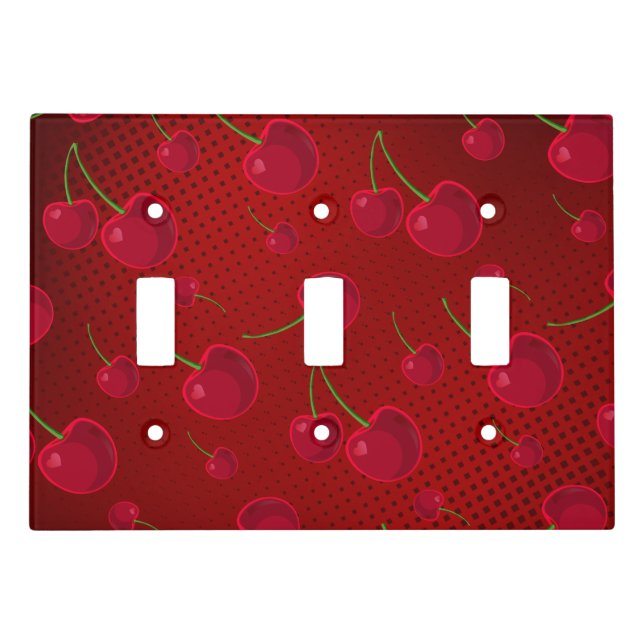 Bright Red Cherries Light Switch Cover (Front)