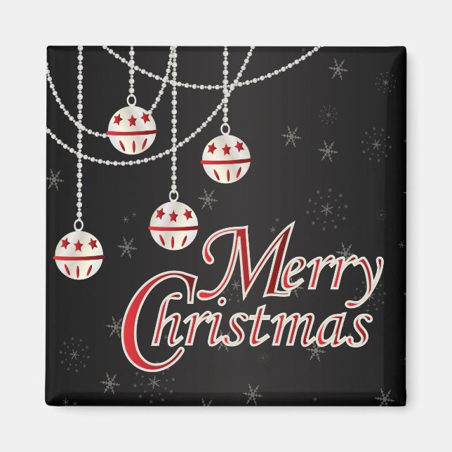 Bright Red Christmas Magnet (Front)