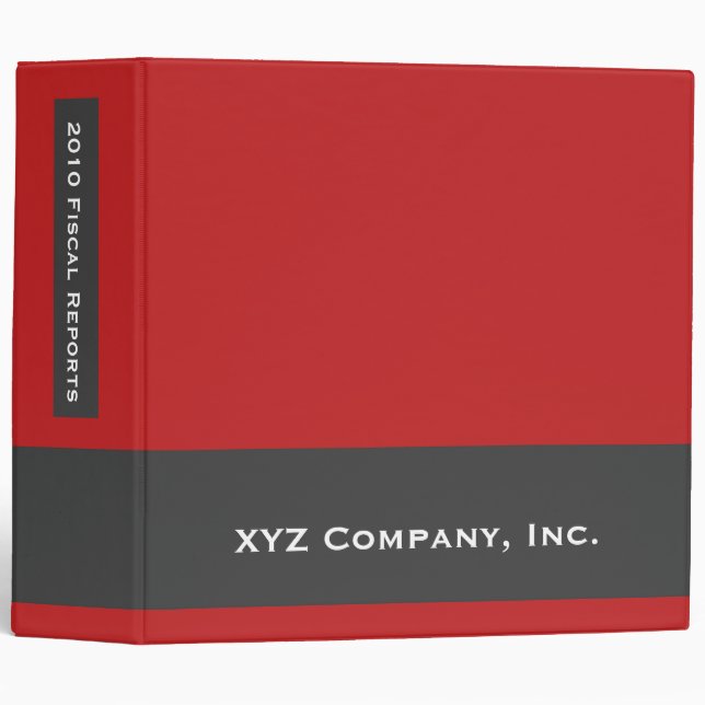 Bright red color 3 ring binder (Front/Spine)