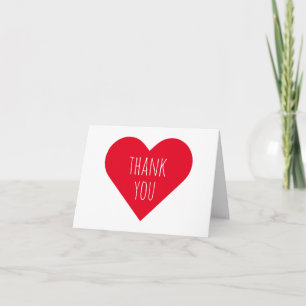 Bright Red Conversation Heart Thank You Holiday Card