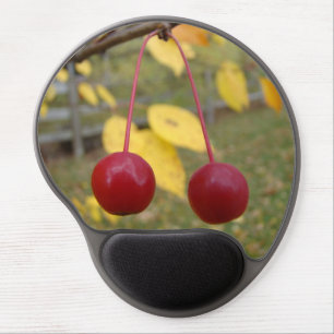 Bright Red Crab Apples Gel Mousepad