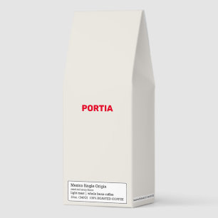 Bright red custom name plain gray roasted coffee