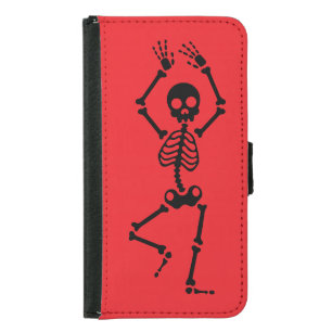 Bright Red Dancing Skeleton Phone Case