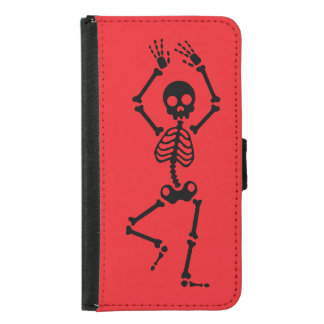 Bright Red Dancing Skeleton Phone Case