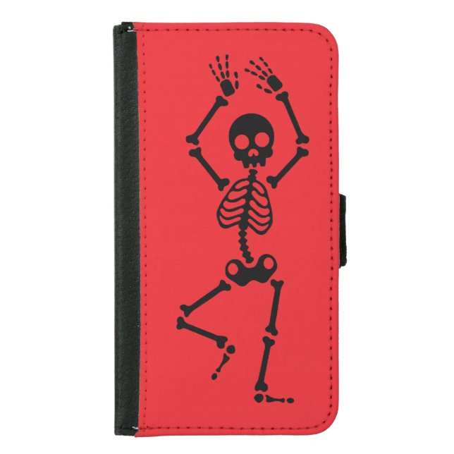 Bright Red Dancing Skeleton Phone Case (Front)
