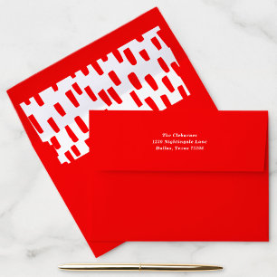 Bright Red Dashing Return Address Envelope